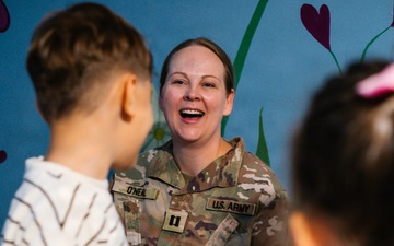 KFOR Soldiers engage students during outreach in Gjilan