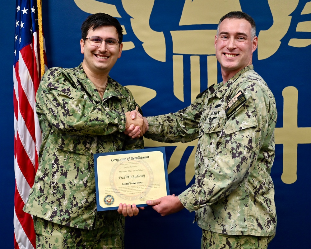 MM2 Fred Chodorski Reenlistment Ceremony