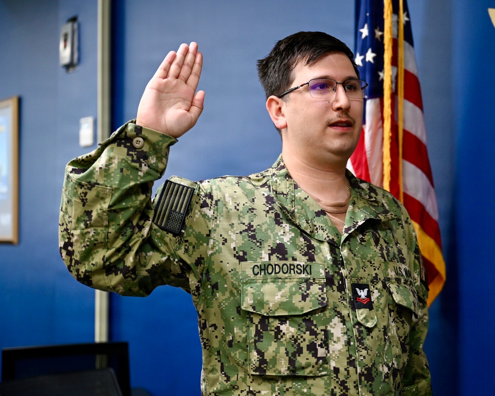 MM2 Fred Chodorski Reenlistment Ceremony