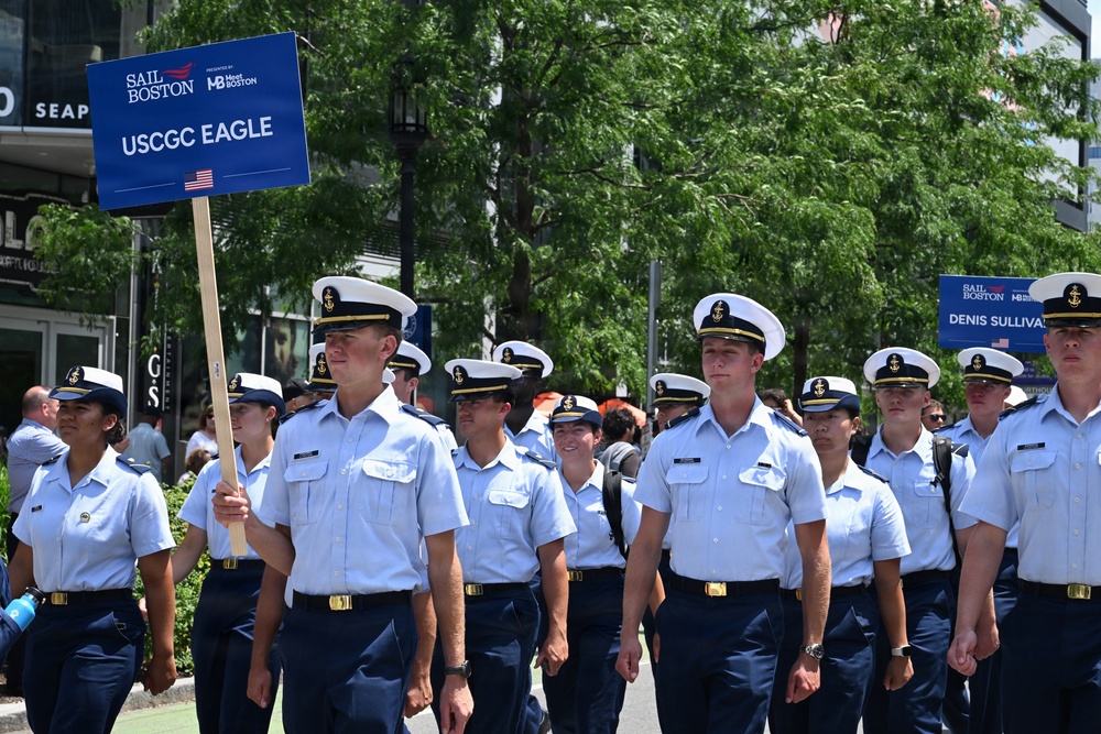 Cadets march in parade for Sail 250