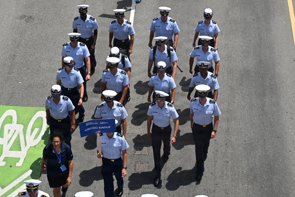 Cadets march in parade for Sail 250