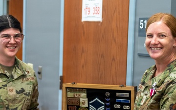 Illinois Air National Guard Master Sgt. Kayla Bair honored at retirement ceremony