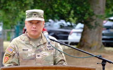 Col. Nguy speaks at change of command