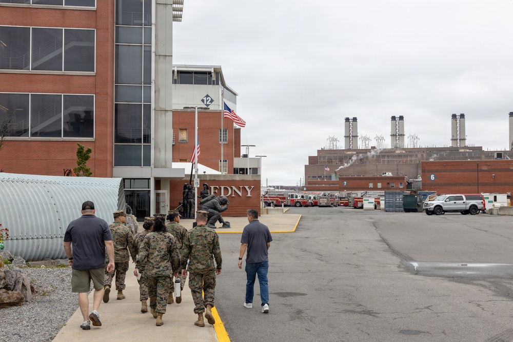 U.S. Marines visit Fire Department of the City of New York Veterans of Foreign Wars Post 12033