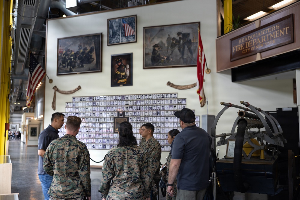 U.S. Marines visit Fire Department of the City of New York Veterans of Foreign Wars Post 12033