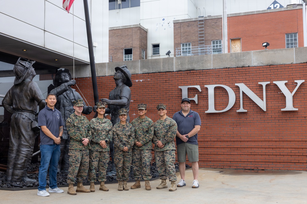 U.S. Marines visit Fire Department of the City of New York Veterans of Foreign Wars Post 12033