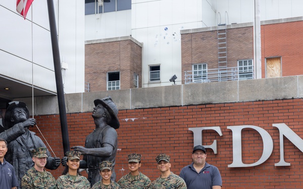 U.S. Marines visit Fire Department of the City of New York Veterans of Foreign Wars Post 12033