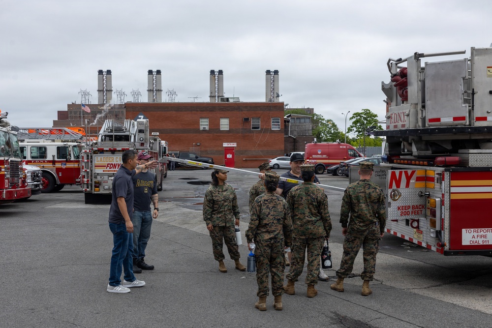 U.S. Marines visit Fire Department of the City of New York Veterans of Foreign Wars Post 12033
