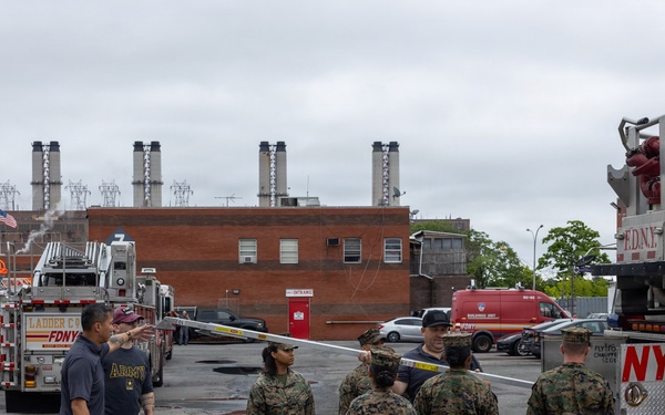 U.S. Marines visit Fire Department of the City of New York Veterans of Foreign Wars Post 12033