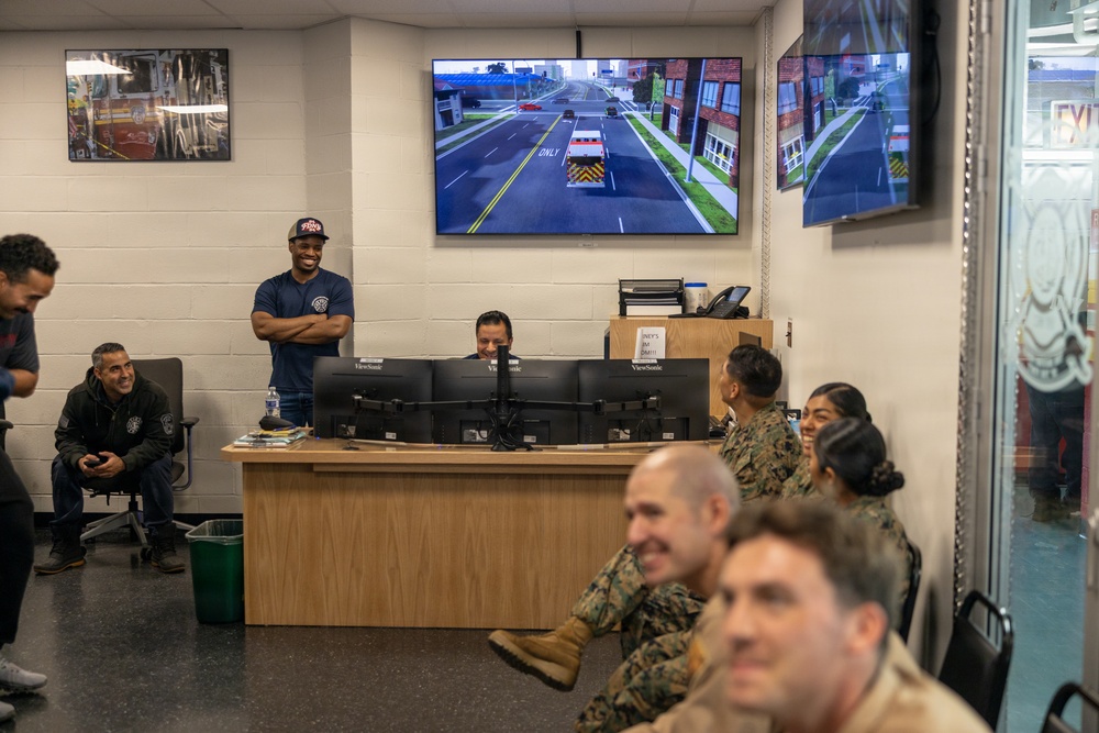 U.S. Marines visit Fire Department of the City of New York Veterans of Foreign Wars Post 12033