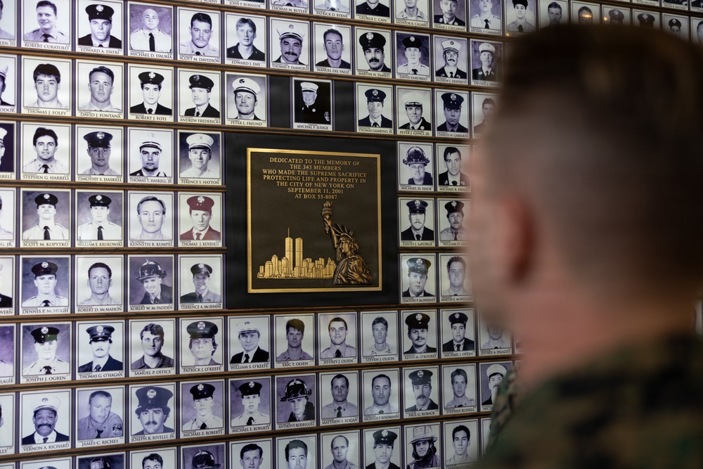 U.S. Marines visit Fire Department of the City of New York Veterans of Foreign Wars Post 12033