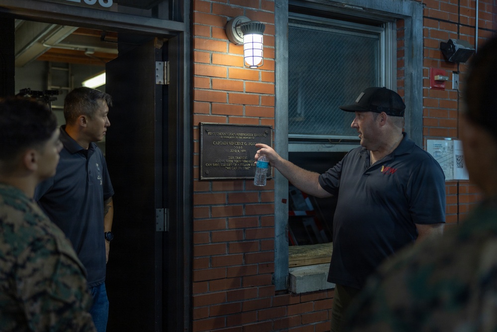U.S. Marines visit Fire Department of the City of New York Veterans of Foreign Wars Post 12033