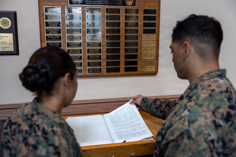 U.S. Marines visit Fire Department of the City of New York Veterans of Foreign Wars Post 12033