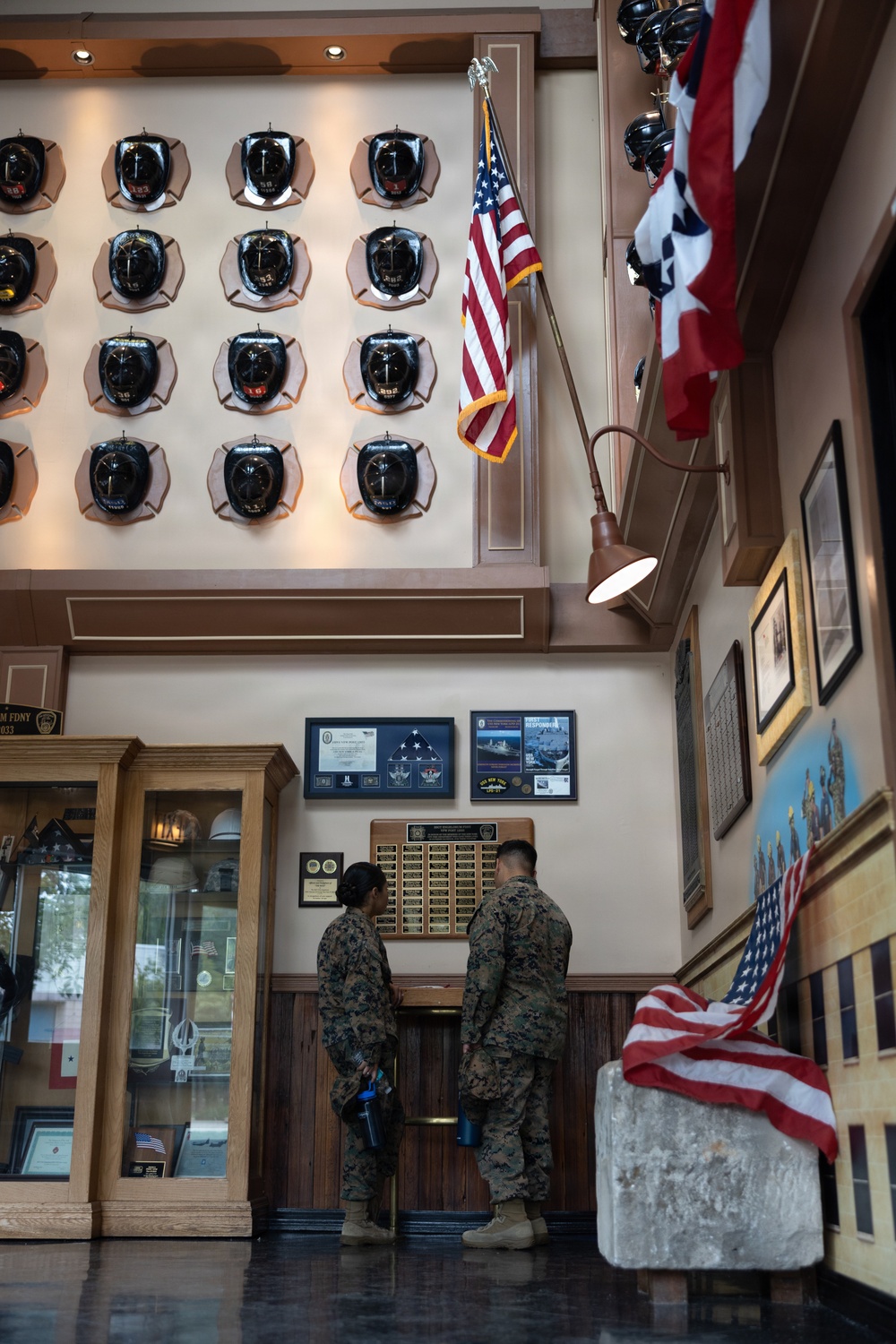 U.S. Marines visit Fire Department of the City of New York Veterans of Foreign Wars Post 12033