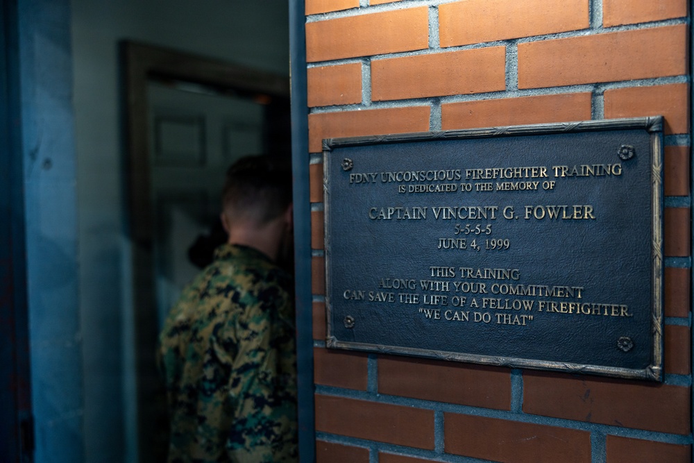 U.S. Marines visit Fire Department of the City of New York Veterans of Foreign Wars Post 12033