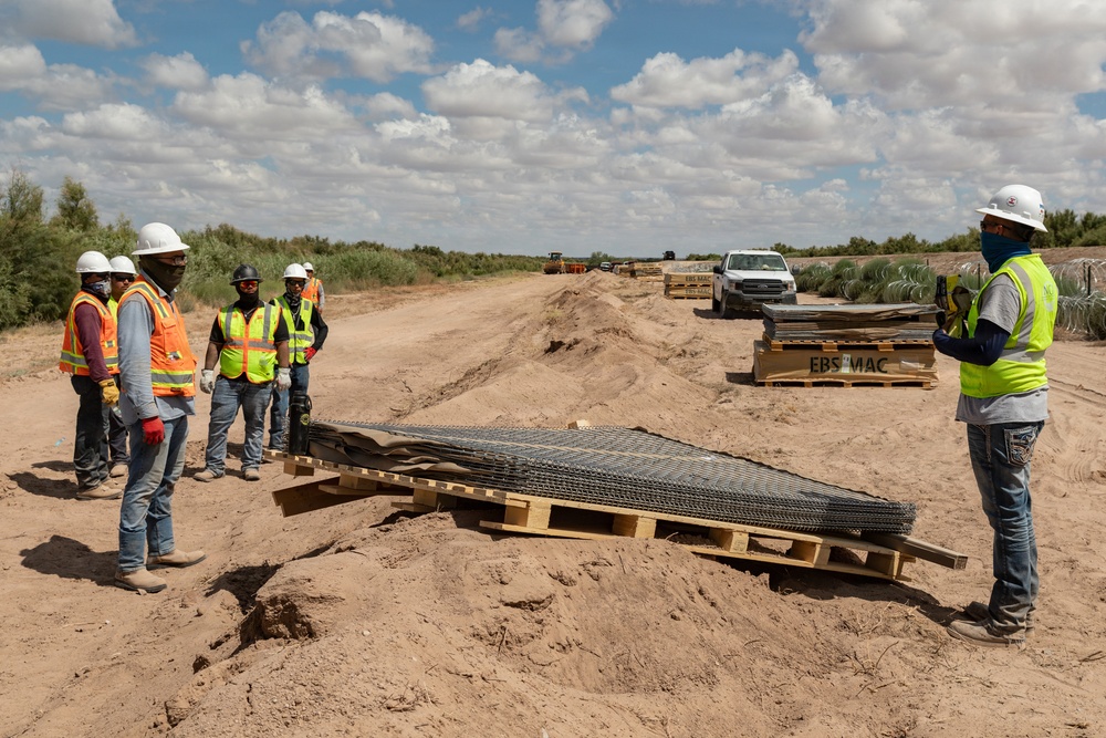Contractors continue installation and repair of HESCO barriers in NDA 2