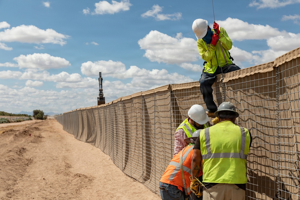 Contractors continue installation and repair of HESCO barriers in NDA 2
