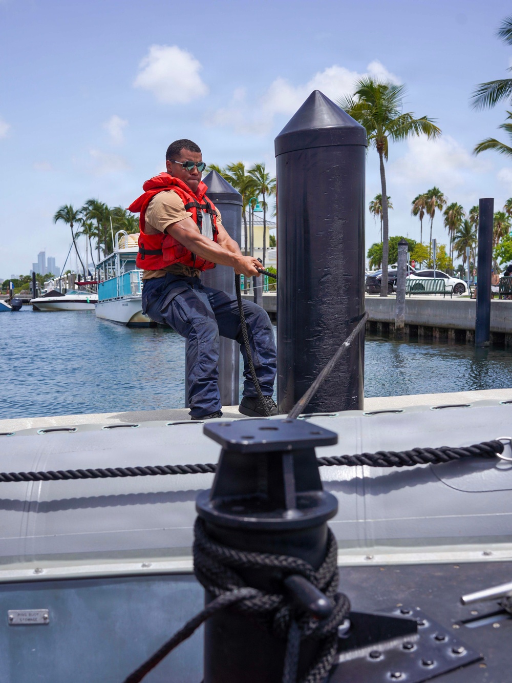 USS Cooperstown Conducts Small Boat Operations in the Atlantic Ocean.