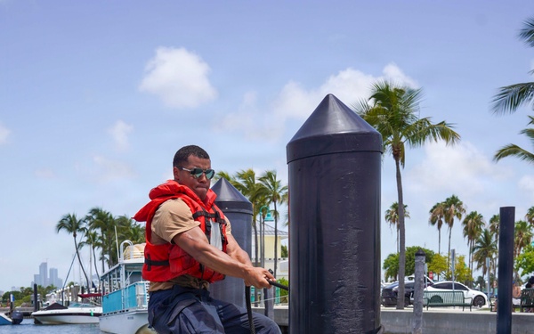 USS Cooperstown Conducts Small Boat Operations in the Atlantic Ocean.