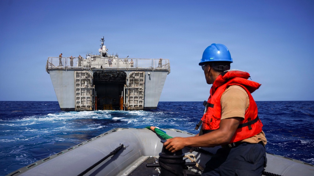 USS Cooperstown Conducts Small Boat Operations in the Atlantic Ocean.