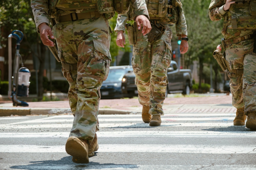 JTF-DC Logan Circle Patrolled by Arkansas Guardsmen