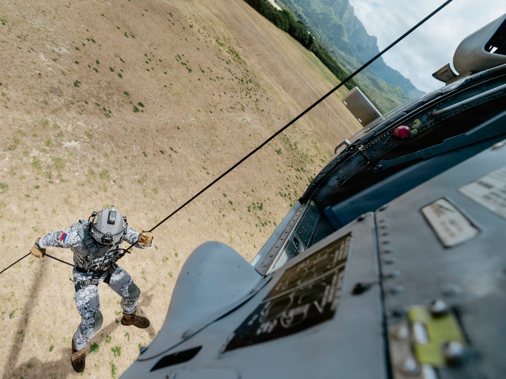 Multinational EOD technicians conduct HRST training during RIMPAC 26