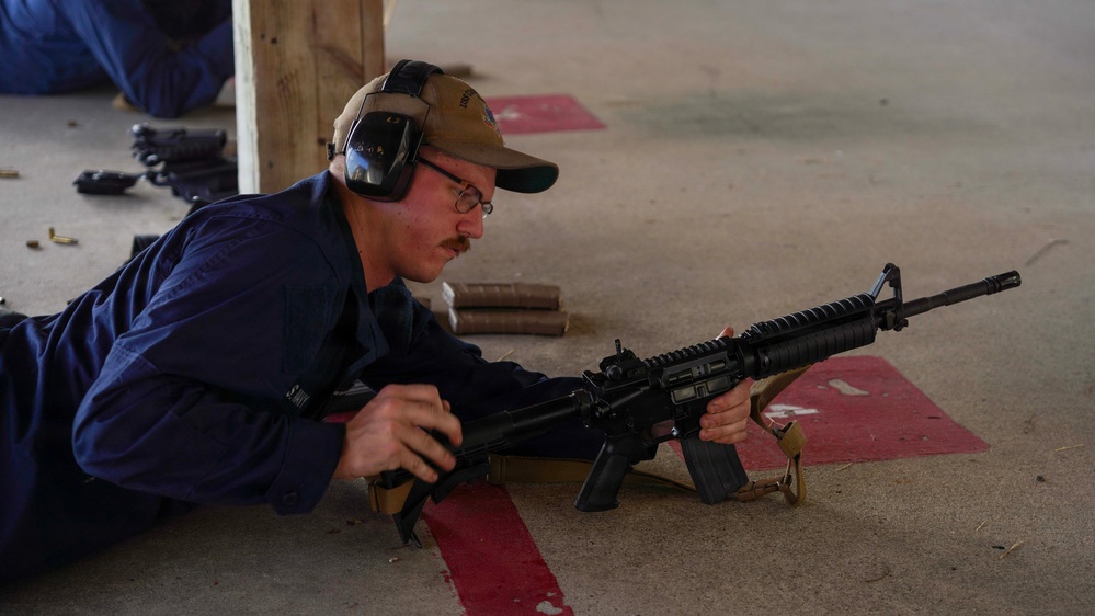 USS Cooperstown Conducts a Small-Arms Sustainment Shoot.