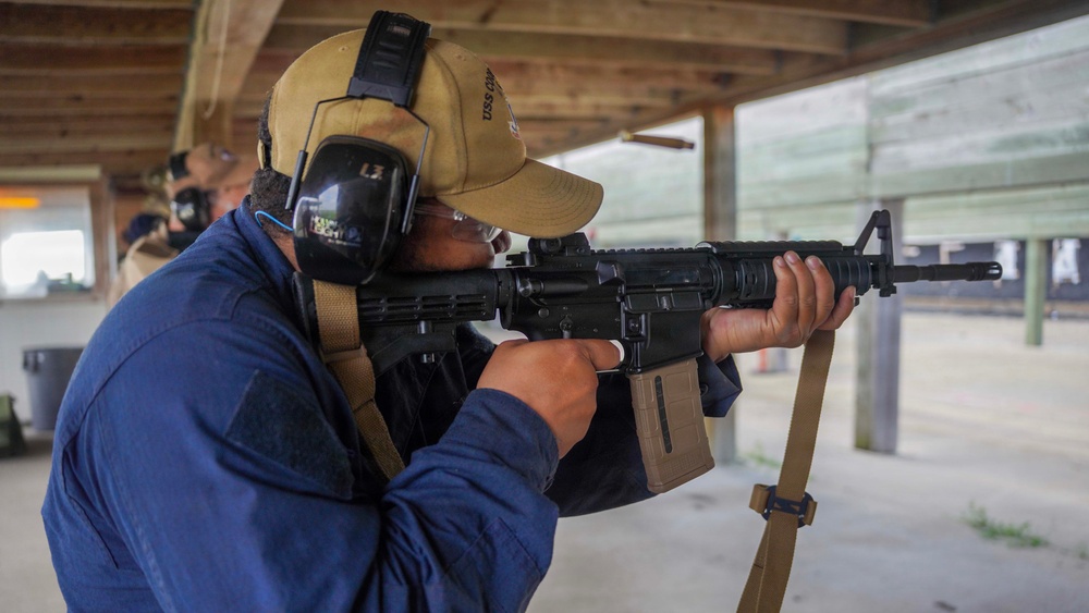 USS Cooperstown Conducts a Small-Arms Sustainment Shoot.