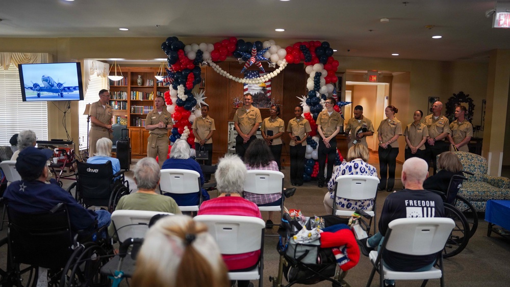 USS Cooperstown Volunteer at Villa South Assisted Living and Memory Care at Corpus Christi, Texas.