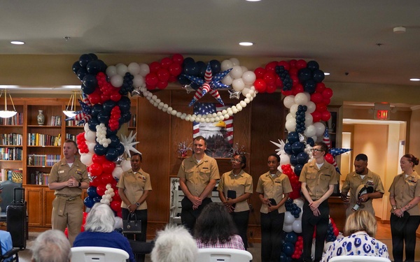 USS Cooperstown Volunteer at Villa South Assisted Living and Memory Care at Corpus Christi, Texas.