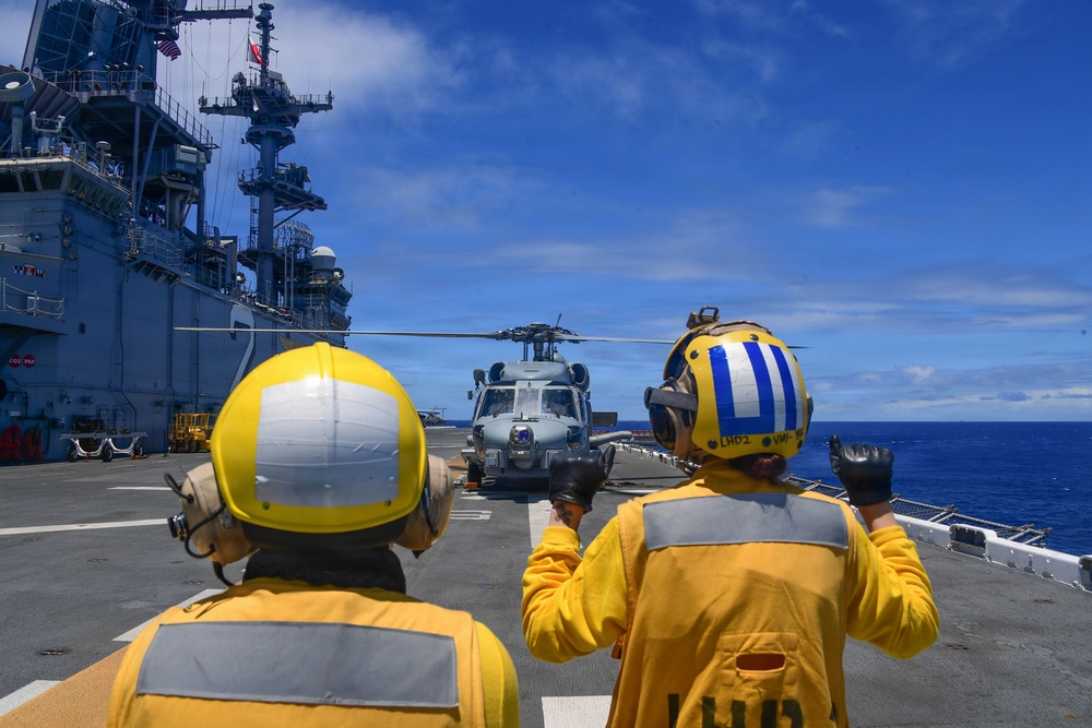 USS Essex conduct flight ops during RIMPAC 2026