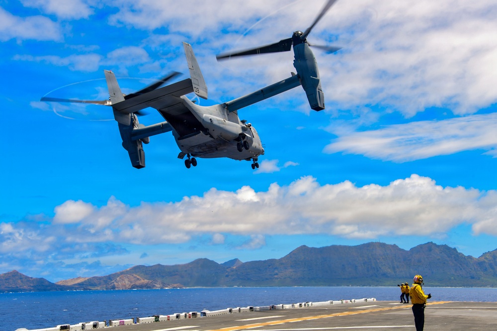 USS Essex conduct flight ops during RIMPAC 2026