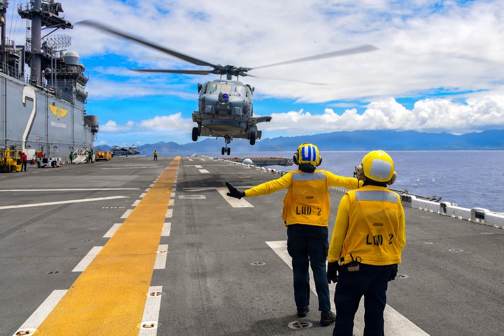 USS Essex conduct flight ops during RIMPAC 2026