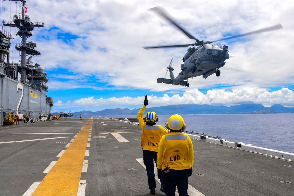 USS Essex conduct flight ops during RIMPAC 2026