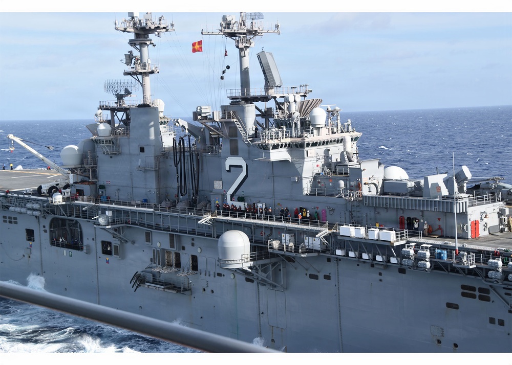 USS Essex conducts replenishment-at-sea during RIMPAC 2026