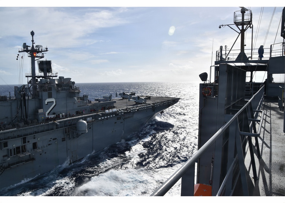 USS Essex conducts replenishment-at-sea during RIMPAC 2026