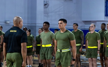 U.S. Marines commence PT during Inaugural Marine Corps Air Station Iwakuni Sergeants Course