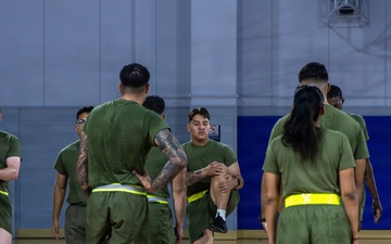 U.S. Marines commence PT during Inaugural Marine Corps Air Station Iwakuni Sergeants Course