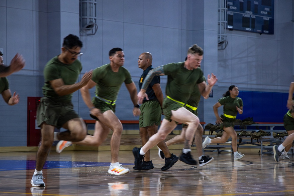 U.S. Marines commence PT during Inaugural Marine Corps Air Station Iwakuni Sergeants Course