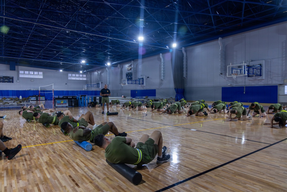 U.S. Marines commence PT during Inaugural Marine Corps Air Station Iwakuni Sergeants Course