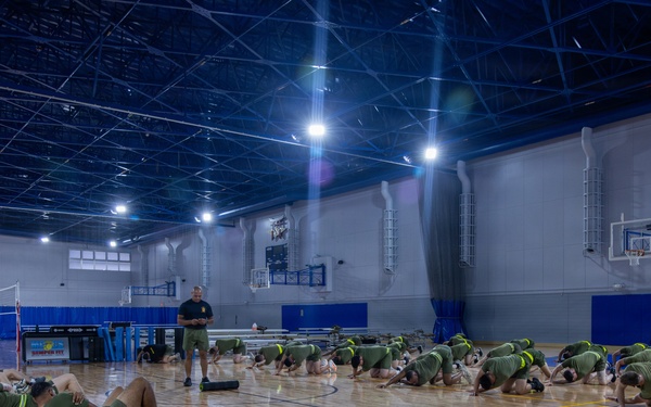 U.S. Marines commence PT during Inaugural Marine Corps Air Station Iwakuni Sergeants Course