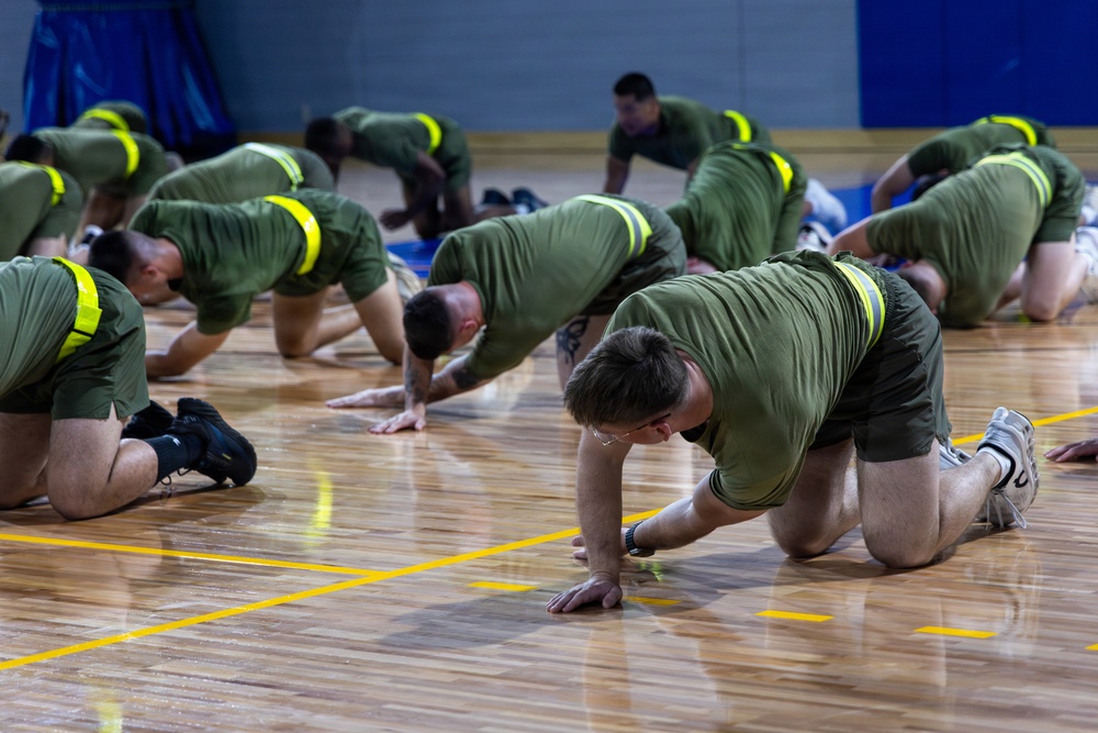 U.S. Marines commence PT during Inaugural Marine Corps Air Station Iwakuni Sergeants Course