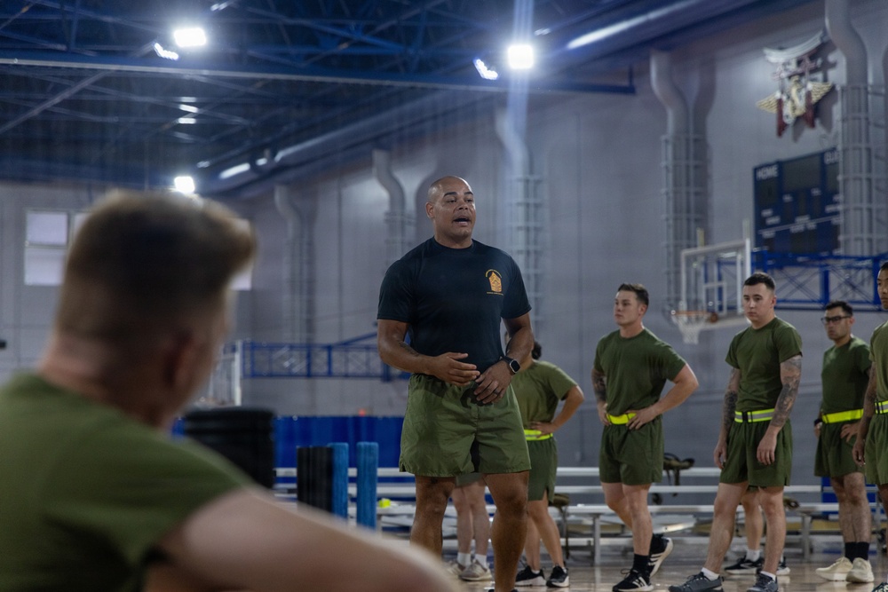 U.S. Marines commence PT during Inaugural Marine Corps Air Station Iwakuni Sergeants Course