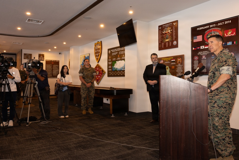 Lt. Gen. Watson Holds a Press Conference after Assuming Command of III Marine Expeditionary Force