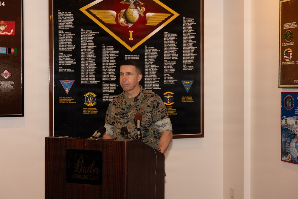 Lt. Gen. Watson Holds a Press Conference after Assuming Command of III Marine Expeditionary Force