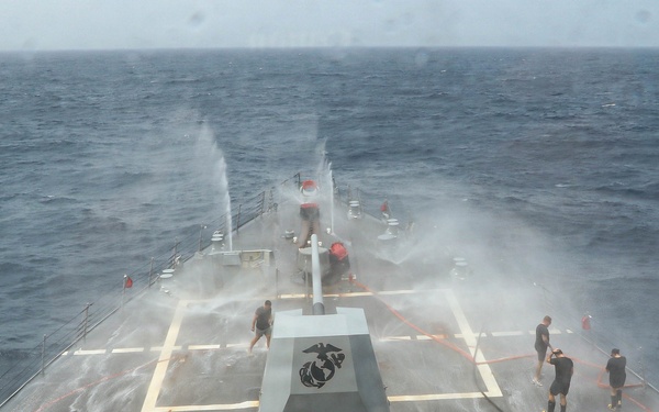 Frank E. Petersen Jr. Sailors Conduct a Counter Measure Wash Down