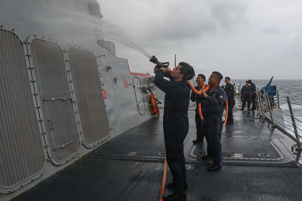 Frank E. Petersen Jr. Sailors Conduct a Fresh Water Wash Down