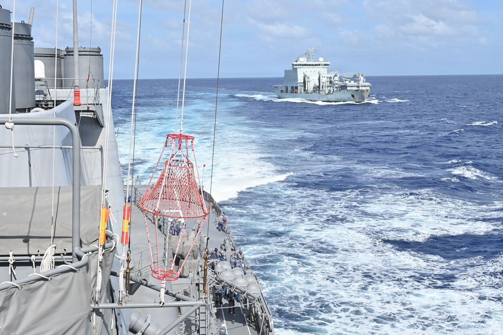 Japan Maritime Self-Defense Force conducts replenishment-at-sea with Royal Canadian Navy during RIMPAC 26
