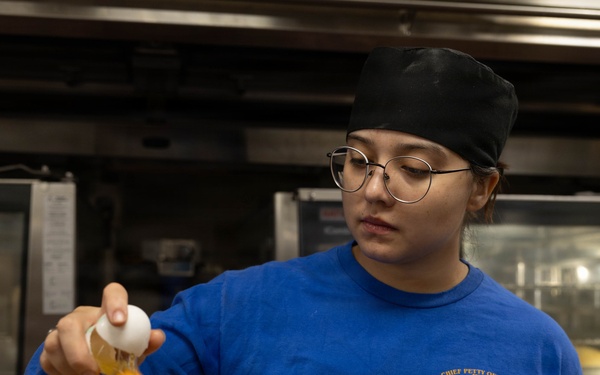 USS George H.W. Bush Sailors Conduct Food Preparation