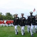 Brig. Gen. Shannon M. Brown hosts the Honorable Tim Kaine at Marine Barracks Washington's Sunset Parade